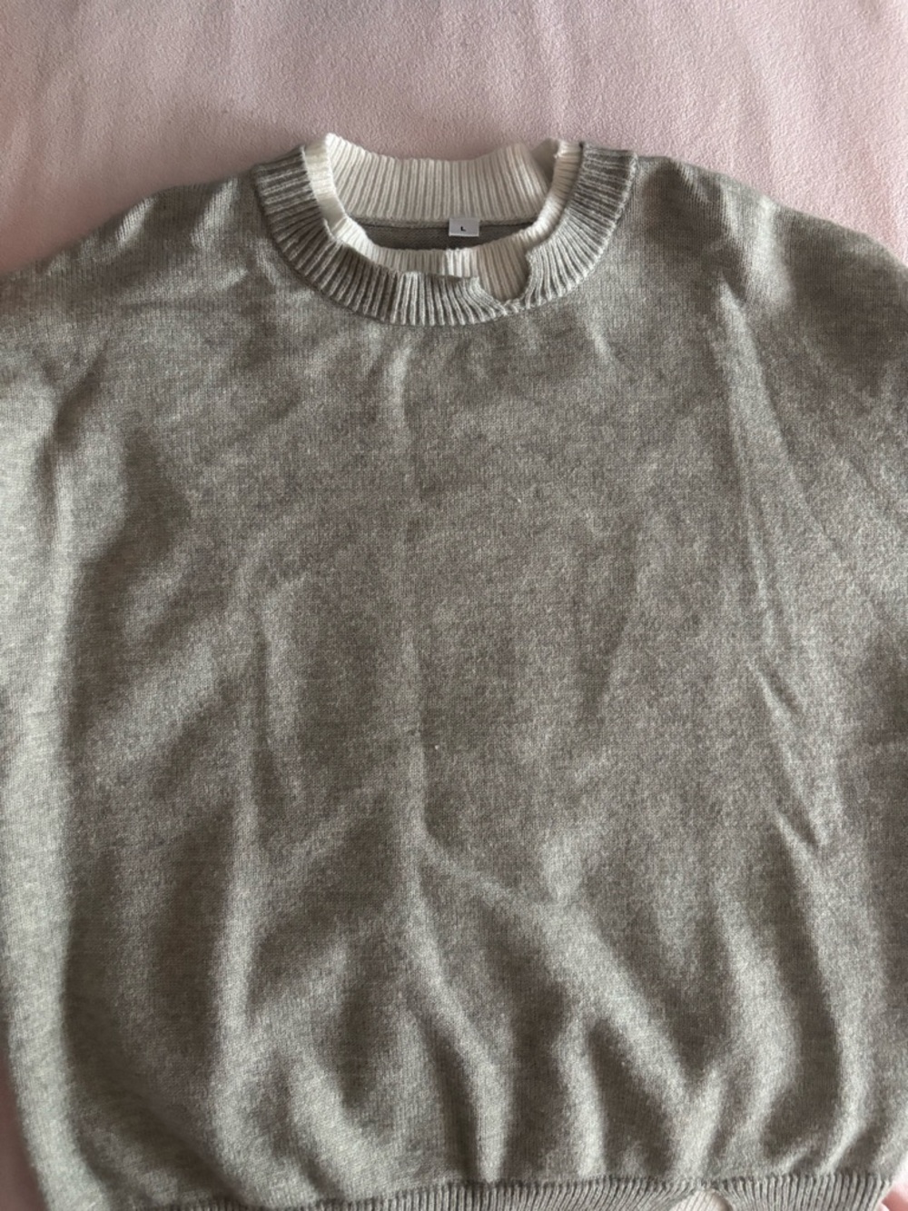 Women's Crewneck Sweater in Light Gray